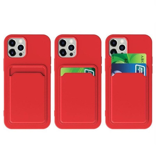 Silicone Korthållare Skal iPhone 12 Pro - Röd Röd