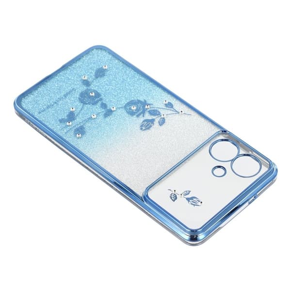 KADEM Samsung Galaxy S26 Edge Skal Blommönster TPU Gradient - Blå