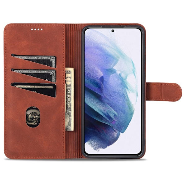 AZNS Samsung Galaxy S24 Plånboksfodral Ställ Konstläder - Blå