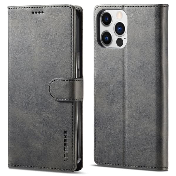 LC.IMEEKE iPhone 15 Pro Max Plånboksfodral Konstläder - Svart