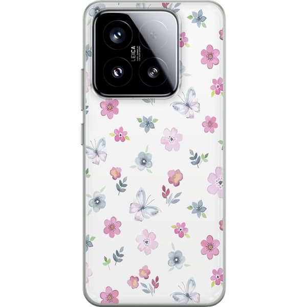Taske til Xiaomi 15 med blomster og sommerfugle