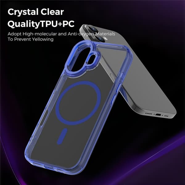 Mobilskal till iPhone 17 MagSafe TPU+PC Transparent - Blå Blå
