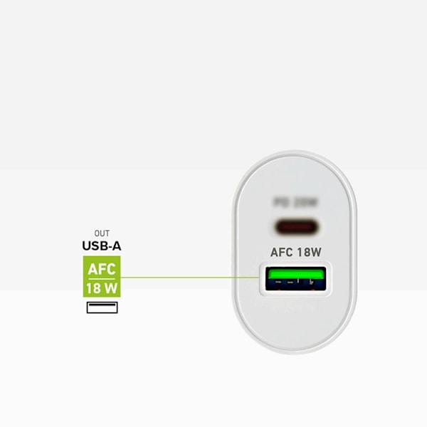 SBS Snabbladdare 20W USB-A USB-C med PD - Vit Vit