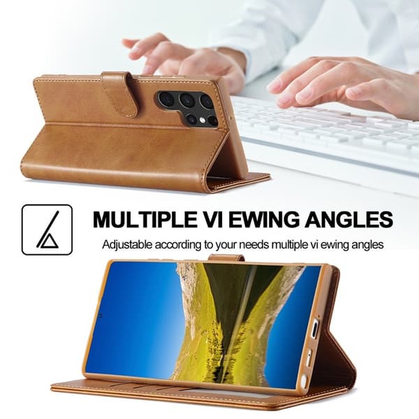 LC.IMEEKE Plånboksfodral Folio Flip Konstläder - Ljusbrun