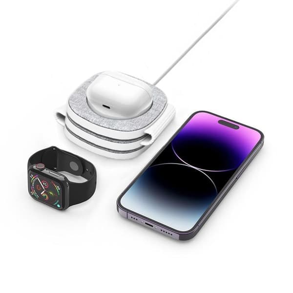 Tech-Protect 3-i-1 trådløs oplader Magsafe iPhone Apple Watch AirPods Grå
