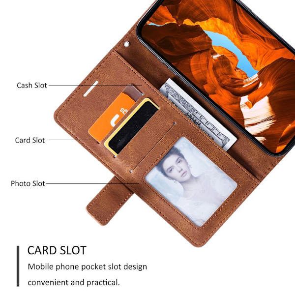Plånboksfodral för Samsung Galaxy S26 Plus Konstläder - Brun