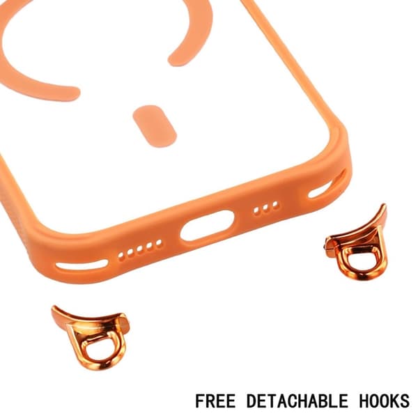 Mobilskal till iPhone 17 MagSafe med Justerbart Axelband Kamerastativ - Orange