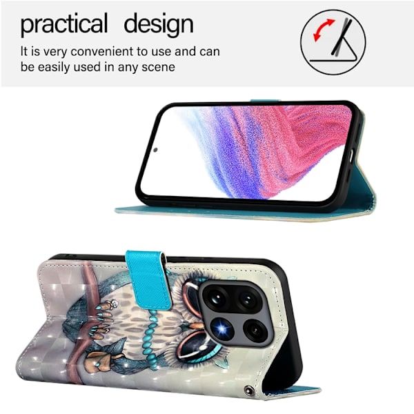 OnePlus 15 Konstläder Plånboksfodral Pattern Printing Brun