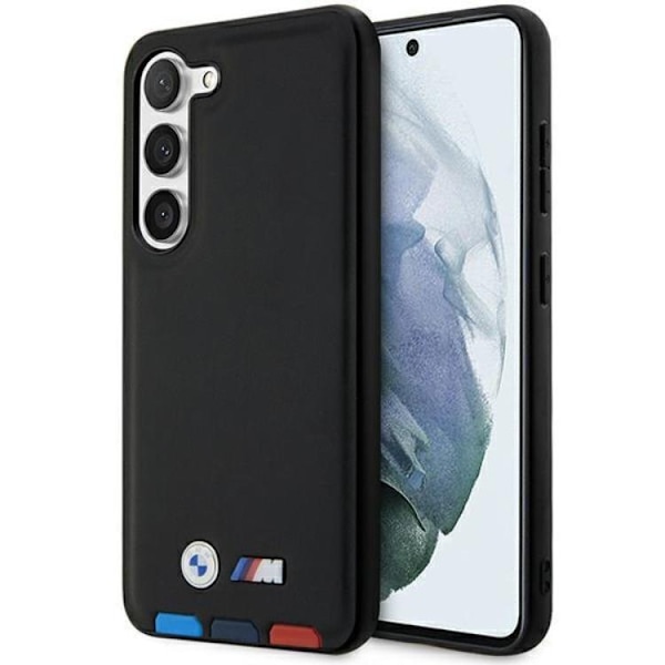 BMW Galaxy S23 Plus Skal Läder Stamp Tricolor - Svart Svart