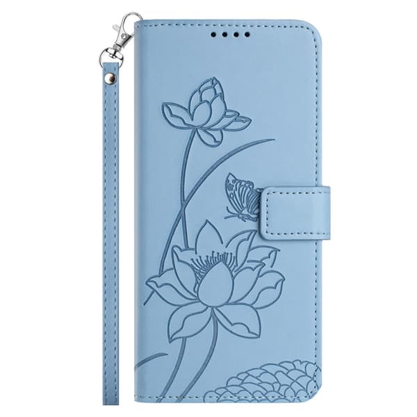 Sony Xperia 1 VII Konstläder Plånboksfodral Lotus Imprint - Blå