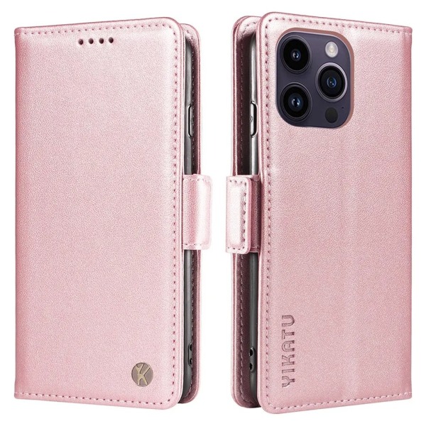 YIKATU iPhone 15 Pro Max Wallet Cover - Rose Gold