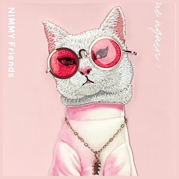 Nimmy Mobilskal till iPhone 16 Pro Max Glasses Cool Cat - Rosa Rosa