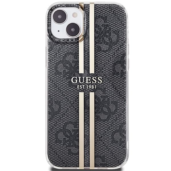 Guess Mobilskal till iPhone 15 Plus / 14 Plus MagSafe IML 4G Gold Stripe