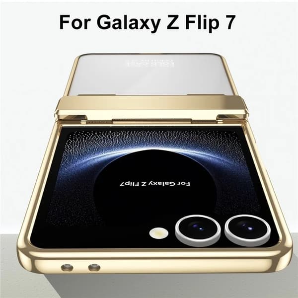 Mobilskal till Galaxy Z Flip7 Electroplating med skärmskydd - Silver Silver