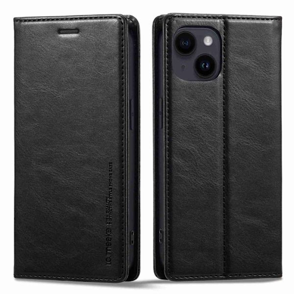LC.IMEEKE iPhone 14 Plus Plånboksfodral i Konstläder - Svart