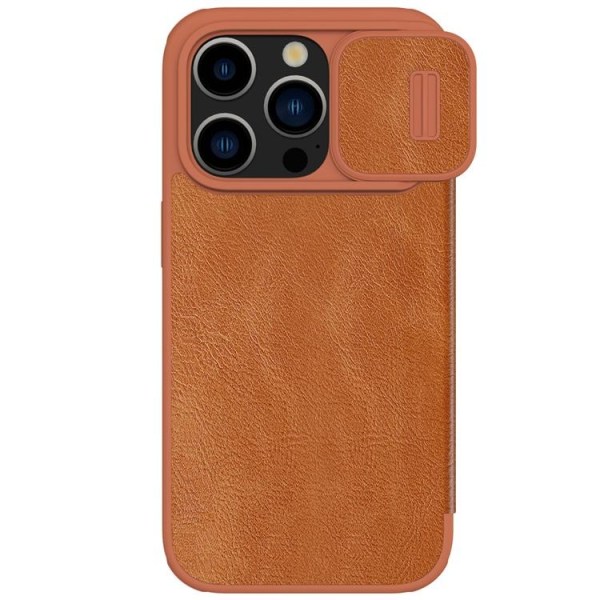 Nillkin iPhone 15 Pro Max lompakkokotelo Qin Pro nahka - ruskea