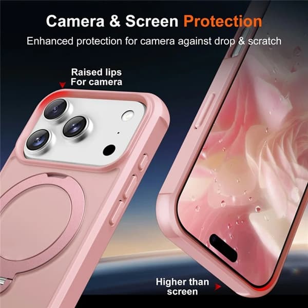 Mobilskal till iPhone 17 Pro Max MagSafe Kickstand TPU + PC - Rosa Rosa