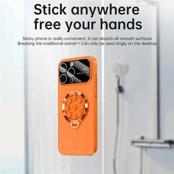 Mobilskal till iPhone 16 Pro Max Magsafe Sugkopphållare Kickstand - Orange Orange