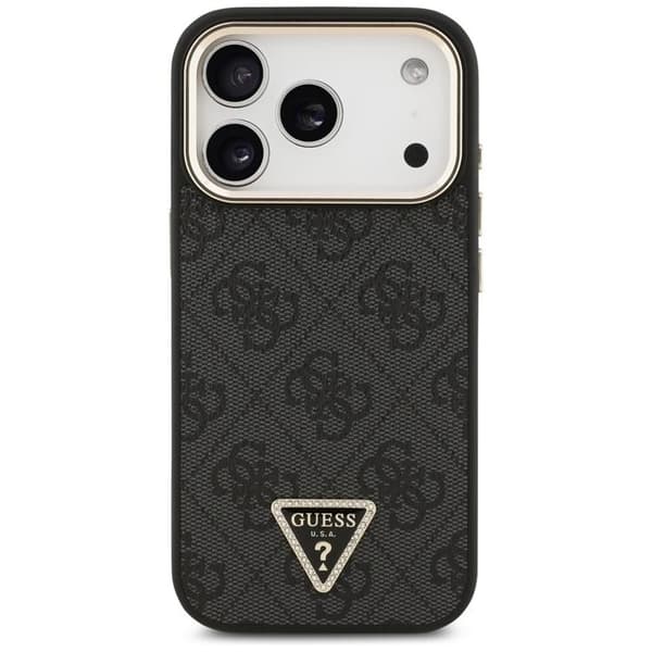 Guess Mobilskal till iPhone 17 Pro MagSafe 4G Triangle Logo - Svart Guld Svart