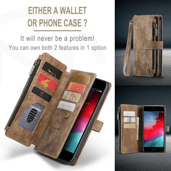 CASEME C30 Plånboksfodral för iPhone 6 Plus/6s Plus - Brun Konstläder