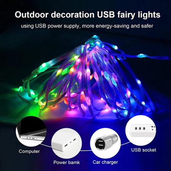 LED String Lights För Juldekoration 10M - Flerfärgad 10M