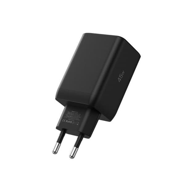 Tech-Protect NC45W-GAN 2-Port Hurtigoplader PD 45W - Sort Svart