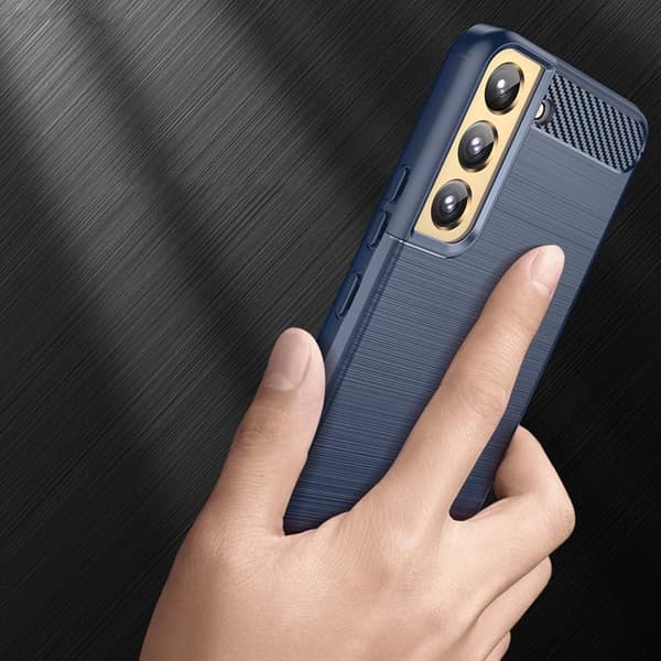 Galaxy S23 Plus Skal Carbon Silicone Fleksibel - Blå Blå