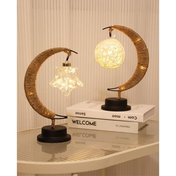 Bordslampa Vid Sängen Twirl Star Art Deco (model 3) EID Brun