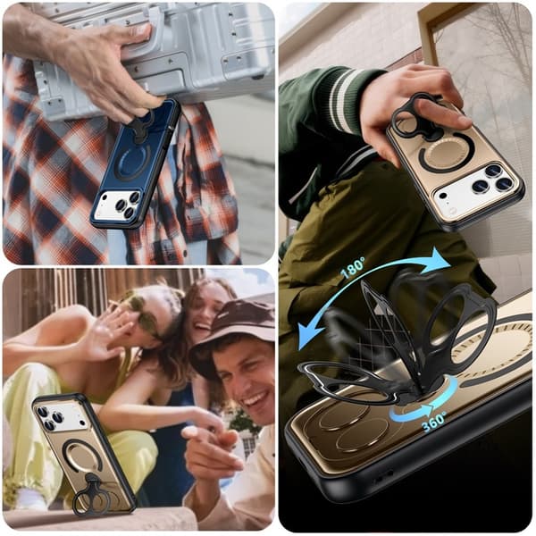 Mobilskal till iPhone 17 Pro Max MagSafe Dual Hole Kickstand - Lila Lila
