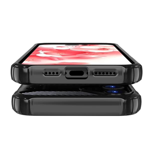 iPhone 16 Hybrid Armor Telefontaske - Sort Black