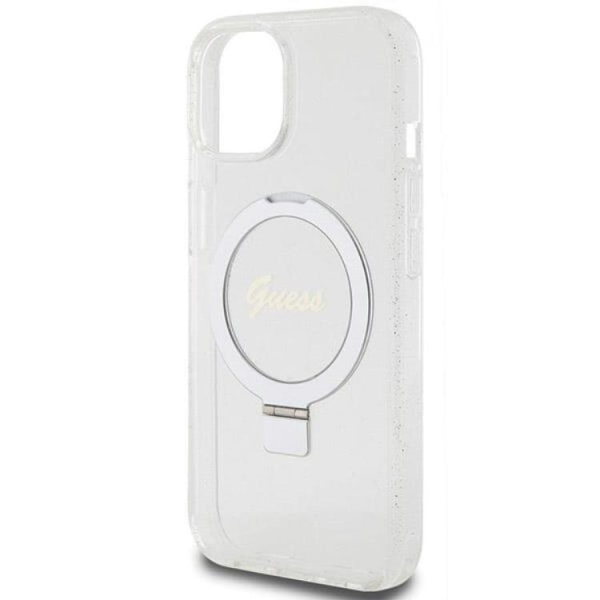Guess iPhone 15/14/13 Mobiletui MagSafe Ring Stand Script Glitter