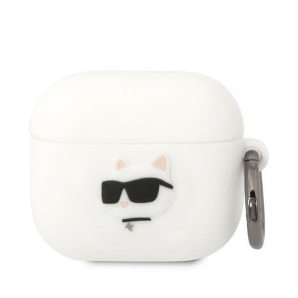 Karl Lagerfeld AirPods 3 Skal Silicone Choupette Head 3D - Vit Vit