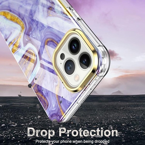 iPhone 14 Pro Max Skal 360 Marble - Lila