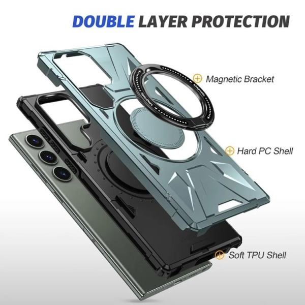 Galaxy S24 Ultra Mobile Case Magsafe Kickstand - Grøn