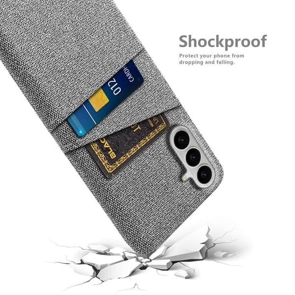 Mobilskal till Samsung Galaxy S26 / S26 Pro Tyg + Hård PC - Ljusgrå