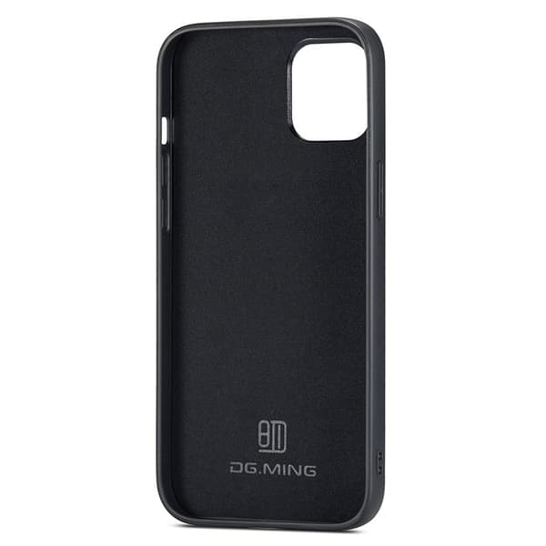 DG.MING Mobilskal till iPhone 15 Plus Hybrid PC+TPU+PU Läder - Brun