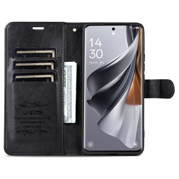 AZNS Samsung Galaxy S24+ Plånboksfodral Anti-Scratch Konstläder - Svart