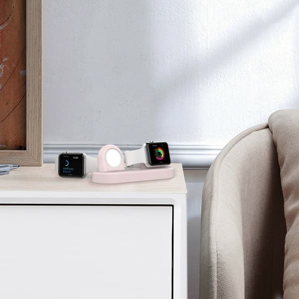 Apple Watch 5/4/3/2/1 Laddningsställ Dual - Rosa Rosa