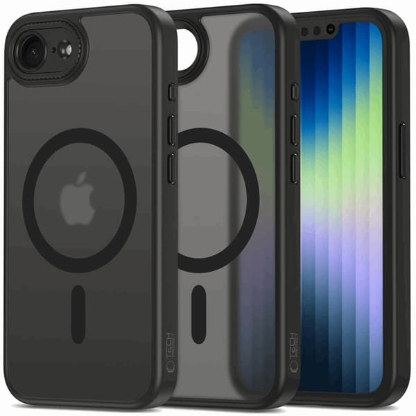 Tech-Protect Telefontaske til iPhone 16e Magsafe Magcam - Matt Sort Svart