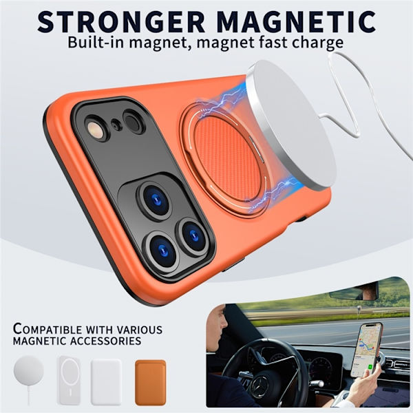 Mobilskal till iPhone 17 Pro Max MagSafe Rotating Kickstand - Orange