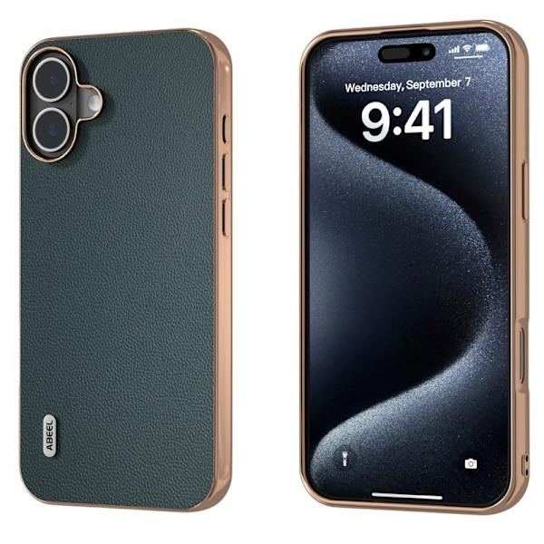 ABEEL Mobilskal till iPhone 16 Plus Äkta Läder Grön