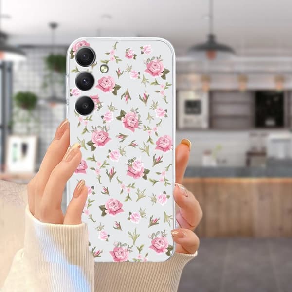 Mobilskal för Samsung Galaxy S26 Mönstrad TPU - Rosa Blommor