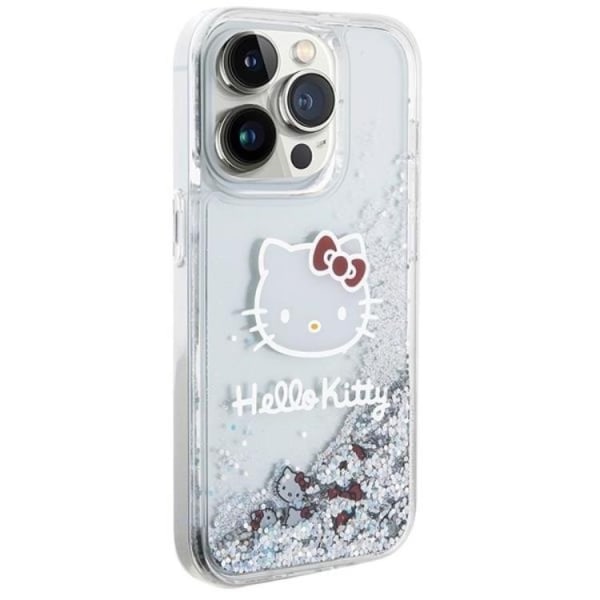 Hello Kitty iPhone 15 Pro Mobilskal Liquid Glitter Charms