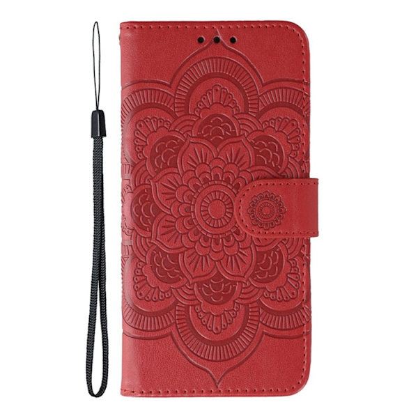 OnePlus 15 Plånboksfodral Mandala Imprinted Konstläder Röd