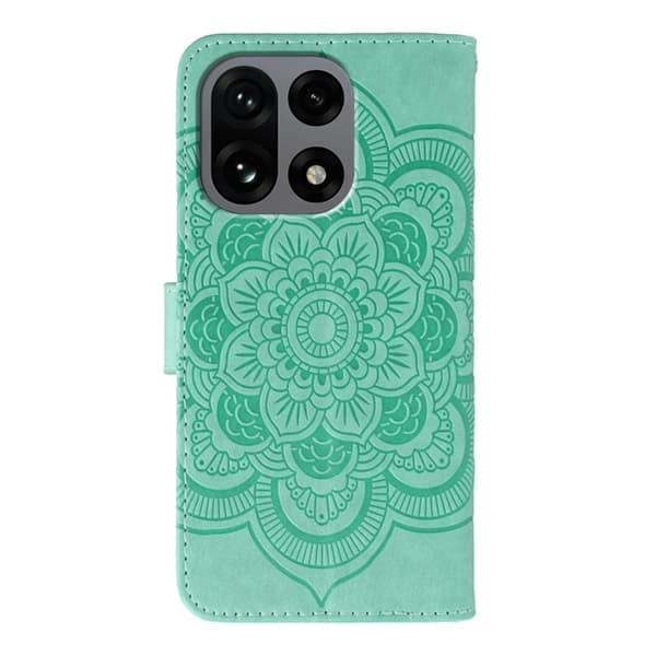 OnePlus 15 Plånboksfodral Mandala Imprinted Konstläder - Grön Grön