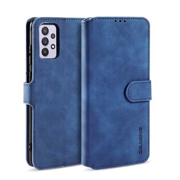 DG.MING Retro KonstläderPlånboksfodral Samsung Galaxy A32 5G Blå