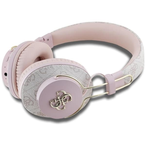Guess Over-Ear Hörlurar Bluetooth ENC Metal 4G Logo - Rosa