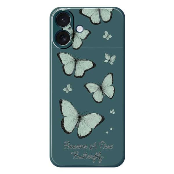 Mobilskal till iPhone 17 Grön Butterfly Pattern TPU - Grön Grön