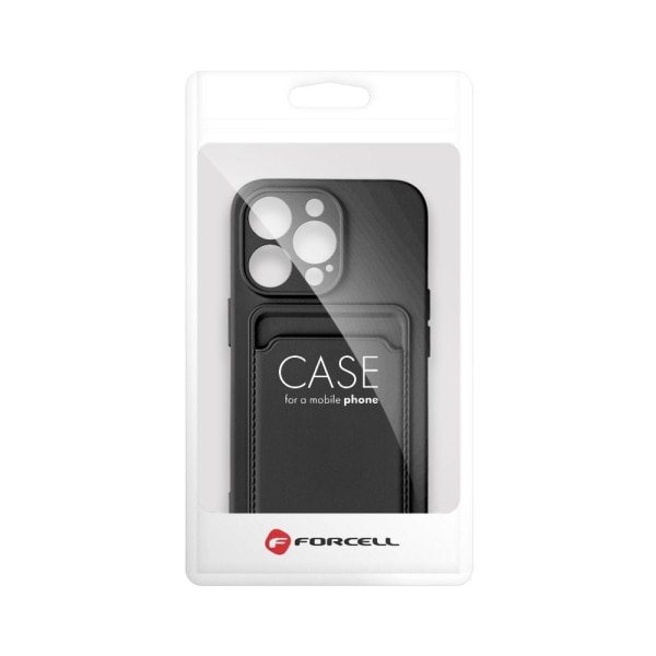 iPhone 13 Cover Forcell -korttipidike, pehmeä muovinen musta