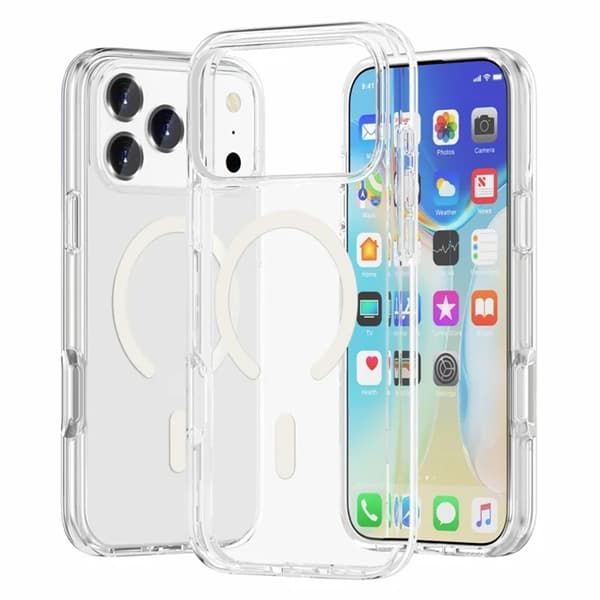 BOOM Telefontaske til iPhone 17 Pro Max MagSafe TPU Ramme Akryl - Sort Svart